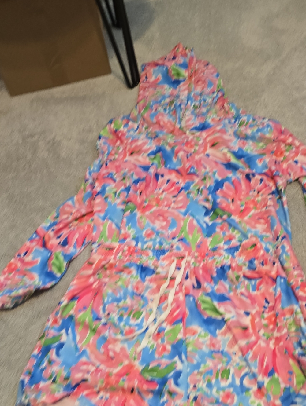 Forever 21 Pink & Blue Floral Drawstring Romper